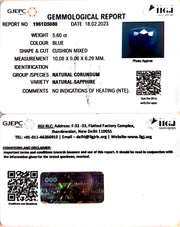 5.60/CT Natural Blue Sapphire with Govt Lab Certificate-(2331)